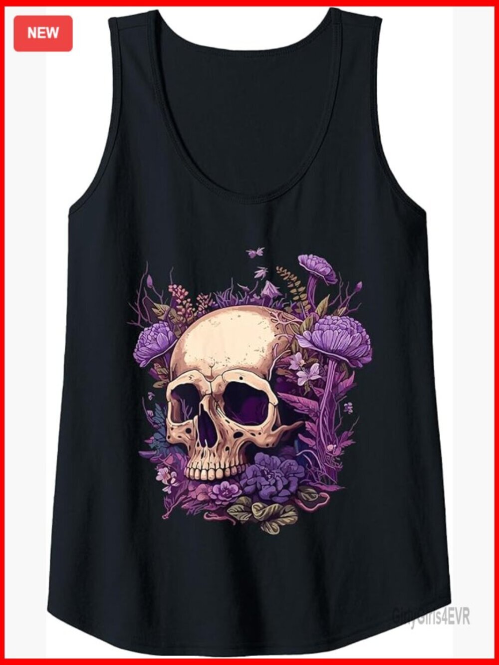 Skull Morel Mushroom Goth Tank Top Cottagecore Aesthetic Unisex